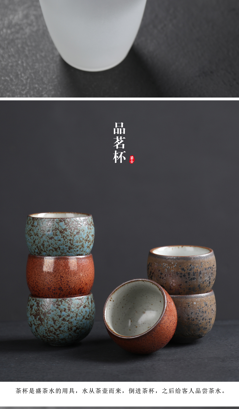 Poly real sheng rust glaze thick ceramic gold Japanese imitated copper little teapot kung fu tea set ceramic cups household restoring ancient ways