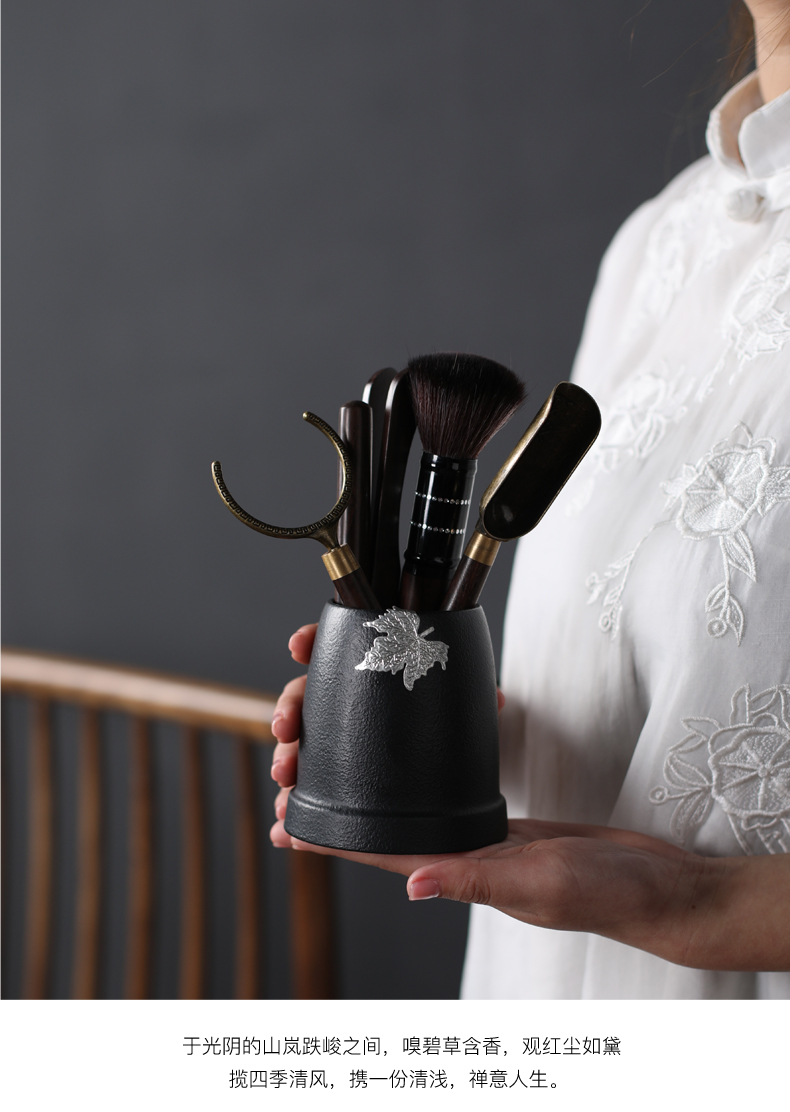 Poly real (sheng lateral black pottery pot of kung fu tea set coarse pottery teapot ceramics single pot of tea tea tray of a complete set of earthen POTS