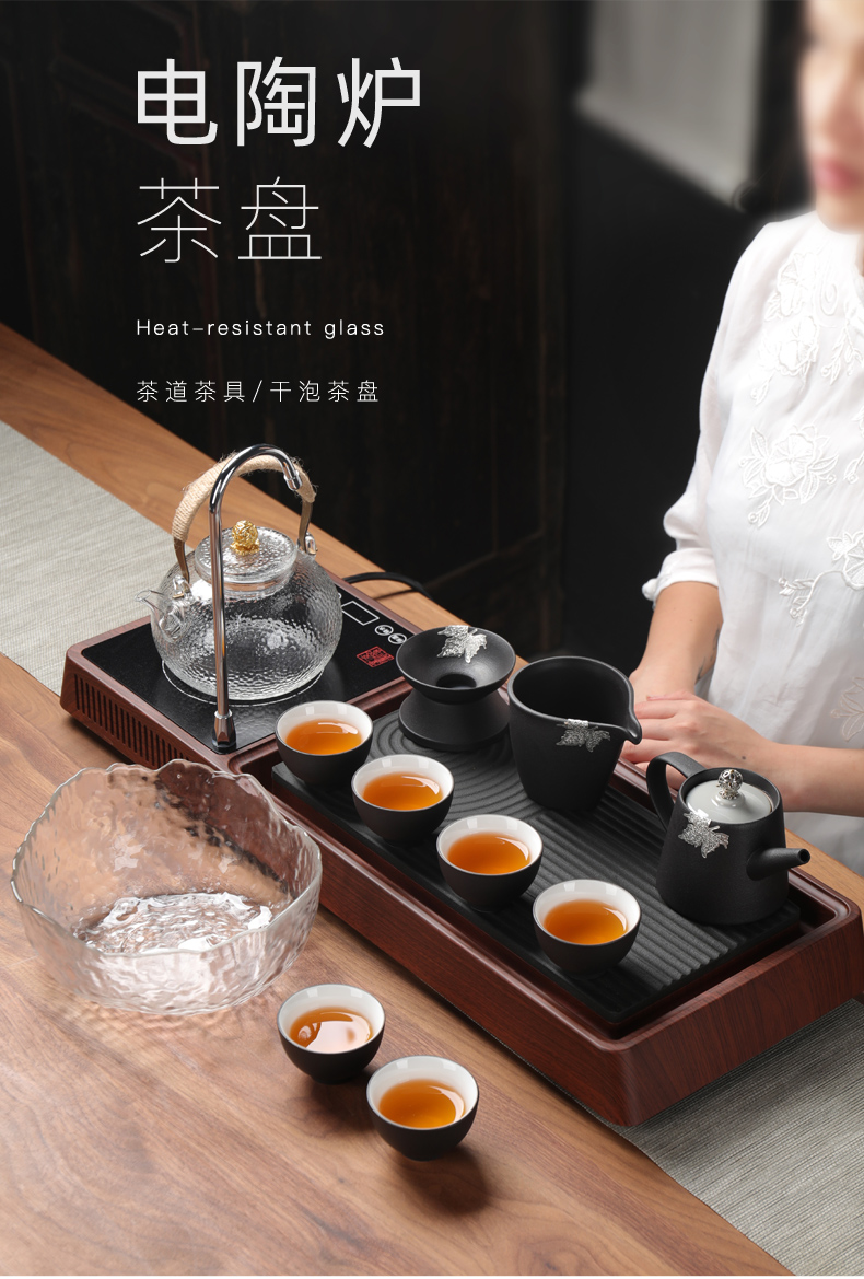 Japanese kung fu tea set home tea tea tea tea tray was contracted sitting room automatic modern office