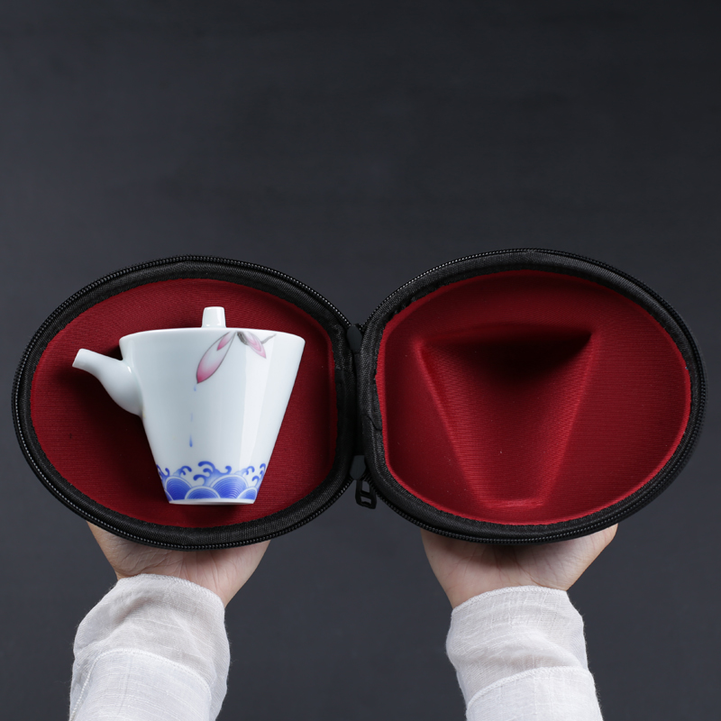 Crack white porcelain a pot of three lazy people travel kung fu tea tea suit portable office home teapot