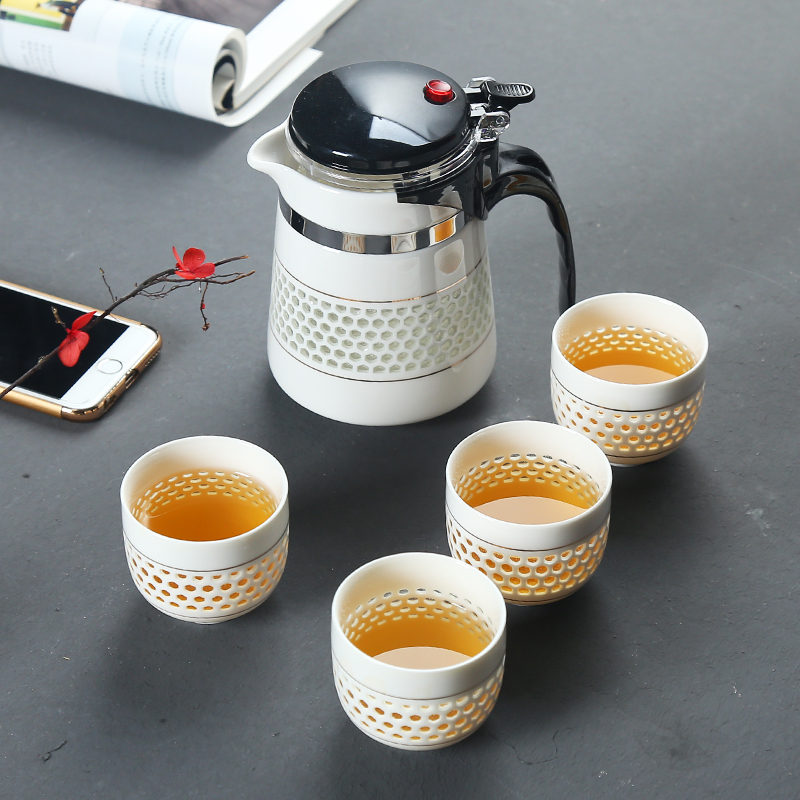 Poly real (sheng office ceramic tea cup tank filter teapot kettle and exquisite hollow out elegant glass tea cup