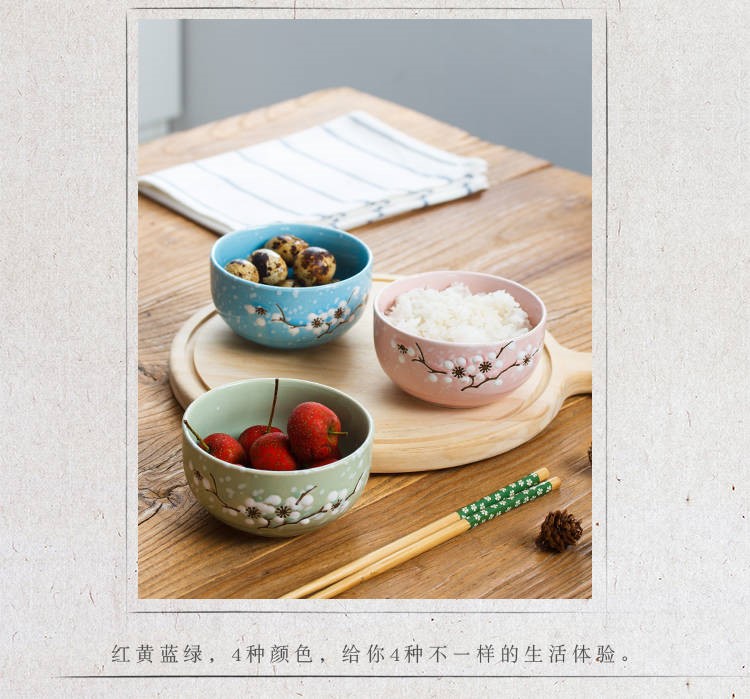 The kitchen gift bowl of Japanese creative wedding reply ceramic bowl bowl package mail home eat rice bowl chopsticks suits for lovers