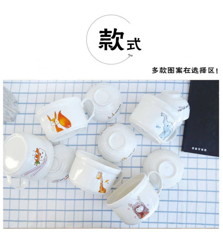 The hot style kitchen ceramic terms rainbow such to use Japanese large lovely cartoon cup noodles with cover tableware lunch boxes in The bowl