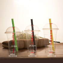 Disposable straw 19cm24cm milk tea cup straw short long transparent black color thick straw 100