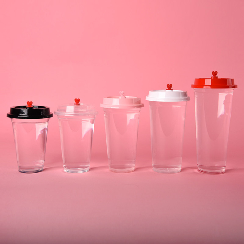 90 thickened high overdraft disposable milk tea cup plastic cup juice cold drinks packed cup 700ml set for 1000 only clothes