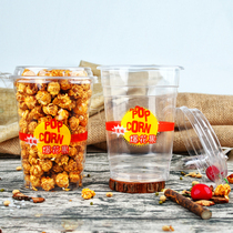 Thickened transparent disposable plastic cup Popcorn cup Popcorn bucket 1000ml with lid 1000 sets