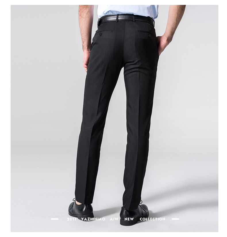 Quần tây nam Slim Straight trẻ trung và trung niên mùa hè mỏng kinh doanh phù hợp với quần âu Quần dài Hàn Quốc mới - Suit phù hợp quần tây cho nam béo bụng