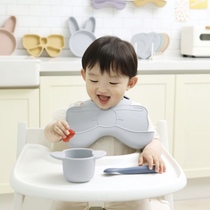 Ins même style bébé mangeant un bavoir en silicone pour les nourrissons et les tout-petits complément alimentaire imperméable et anti-sale poche de riz vaisselle pour enfants