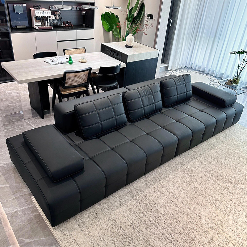 Итальянский легкий роскошный кожаный диван Lawrence leather sofa 2025, новая домашняя гостиная, трехместный диван высокого класса
