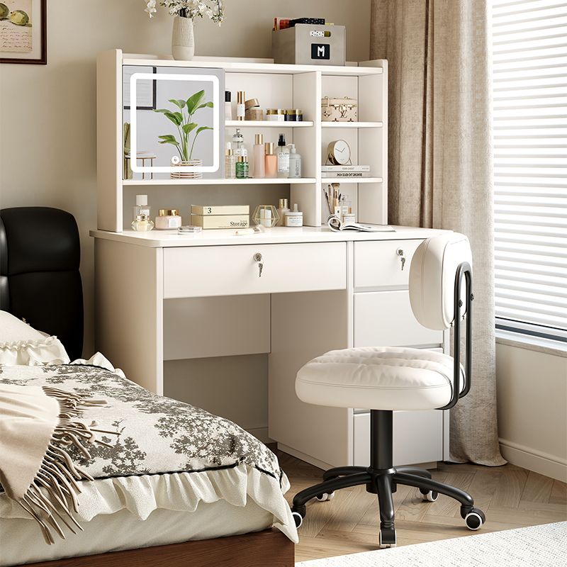 Corner Desk for Small Apartments, Oak Solid Wood Bookcase and Bookshelf Integrated Against the Wall, Student Desk, Study Room Computer Desk