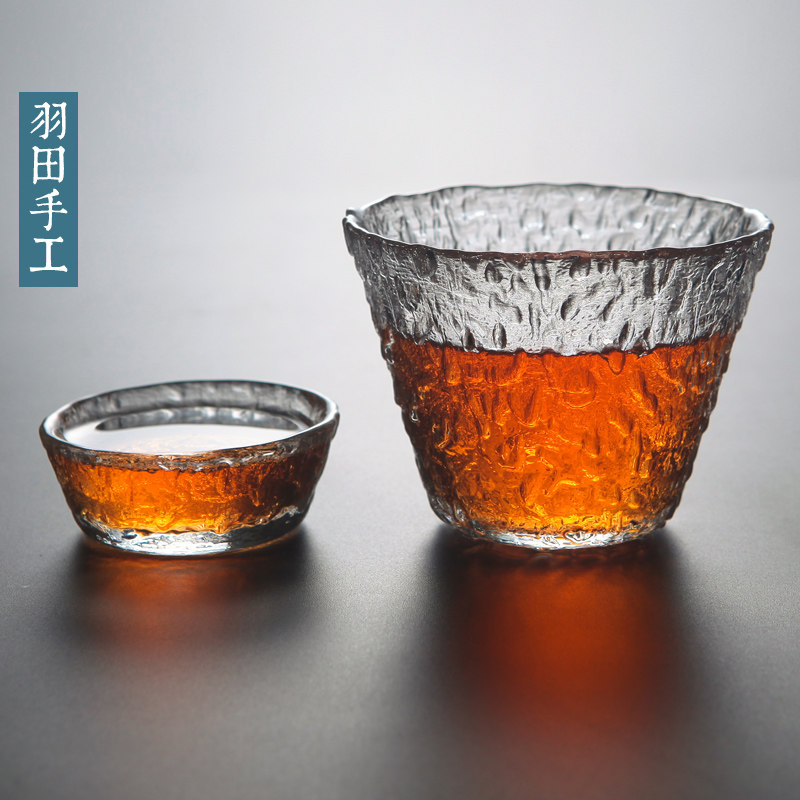 Xiaochuxue glass tea cup hammer eye pattern thickened heat-resistant Japanese master single cup casual small tea bowl tea cup