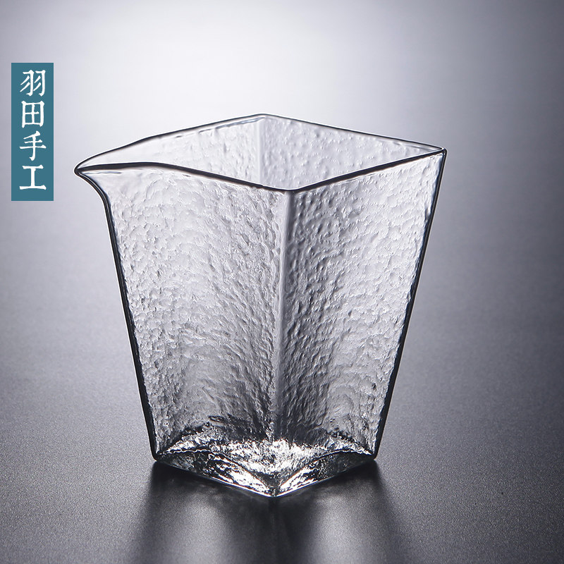 Haneda Japanese eagle mouth glass fair cup hammer square tea dispenser large thickened heat-resistant kung fu tea set