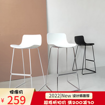 Nordic Light Lavish Iron Art Bar Chair White Backrest Home Bar Chair Modern Simplicity Joins Net Red Bar High Footstool
