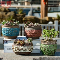 Пейзаж с большим расцветным цветом простые керамические Pimyo Pot Simple Green Petted Pot