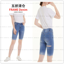 American 50% off Frame Denim spring and summer new five-point denim pants female cut cycling pants European and American ins