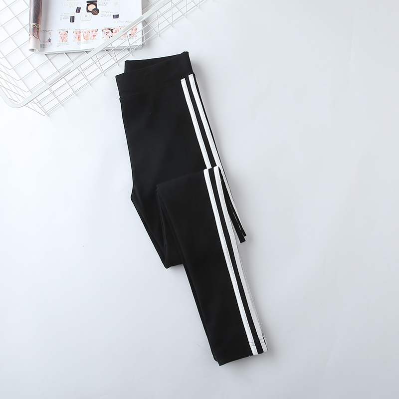 Quần legging cotton thể thao hai dây mùa xuân và mùa hè mỏng mẫu nữ mặc áo sọc dọc bó sát skinny 9 điểm chân quần - Khởi động cắt quần legging nữ
