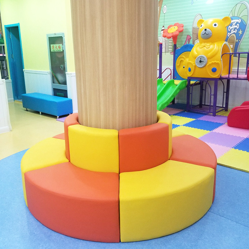 Special-shaped round arched sofa Kindergarten Early teaching cassette parents waiting area rest area Circled Column-around-column sofa