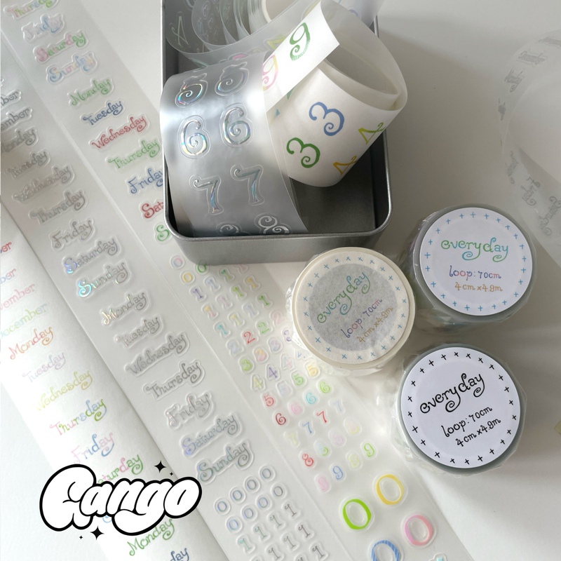 Iron Armor Puppy Gango Everyday Date Number Tape Rainbow Light Silver Foil Tape