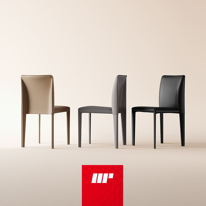 Designer Saddle Leather Dining Chair Home Brief Network Red Chair-like Dining Room Hotel Dining Table Chairs Backrest-Taobao