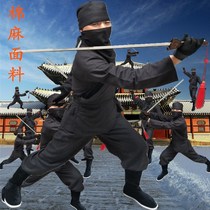 Ancient costume Martial arts thief clothes Assassin clothing male Japanese ninja night clothes Male ancient black clothes summer breathable