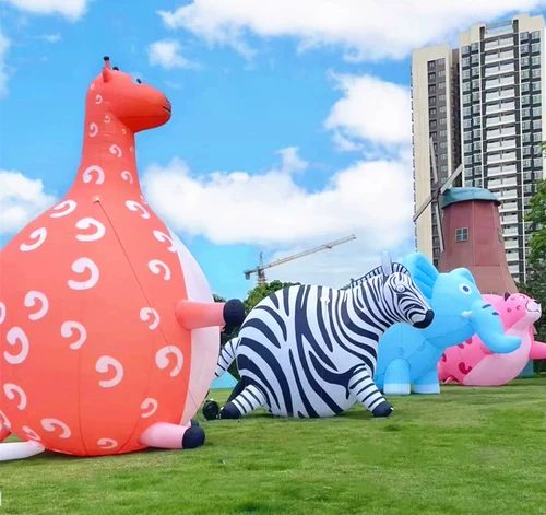 Надувное надувное животное, мультяшное надувное животное, имитирующее настоящего толстого слона, жирафа, светящийся интернет-цветочный дисплей знаменитости, изготовленная на заказ надувная модель