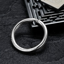 FEGVE316 Stainless Steel Keyring Ring Arc Titanium Car Keychain Accessories Handmade Mirror Flat Ring