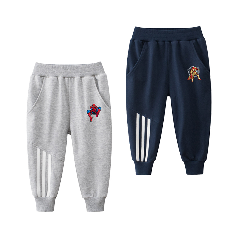 Spider-Man Children's Spring and Autumn Casual Pants 2025 Boys' Pure Cotton Sweatpants for Young Children Captain America Sports Pants