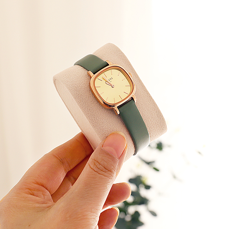 New flannelette 2-compartment box (wine red) beige pillow 2 watches storage jewelry table pillow bag household SNO