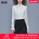 Белая модная кружевная шелковая приятная телу рубашка, городской стиль, в западном стиле