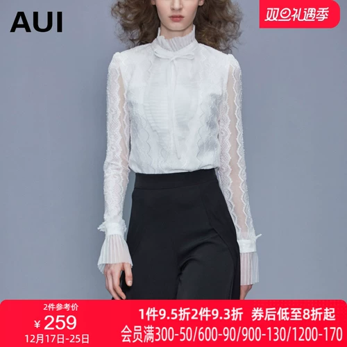 Белая модная кружевная шелковая приятная телу рубашка, городской стиль, в западном стиле