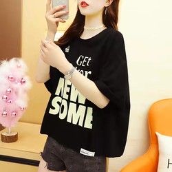 Spring and summer 2024 casual skirt pure cotton top internet celebrity t-sleeved women's short-sleeved ins trendy large size loose style short style