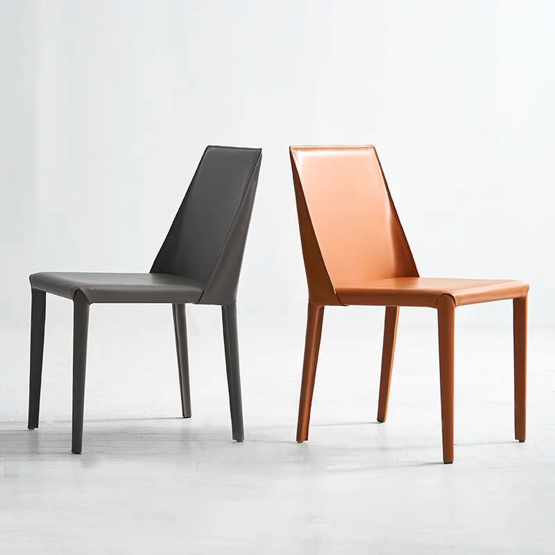 Willful light lavish saddle leather dining chair minimalist modern dining room leaning back chair-like board room for a chair Nordic chair home