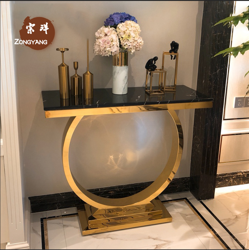 Marble stainless steel Xuanguan Table Kanguan Terrace Hallway Door Hall Table Light Extravagant Modern Minimalist Fashion Aisle Table Case