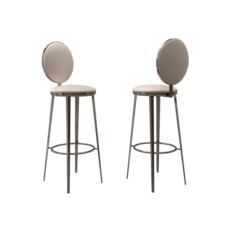 Modern minimalist light luxury stainless steel bar chair home high stool bar stool dining room front desk 2022 bar chair
