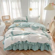 Princess Wind Ins full cotton bed Four pieces of minimalist parquet color pure cotton 100 bed nepotism bed sheet Quilt Cover Four Seasons