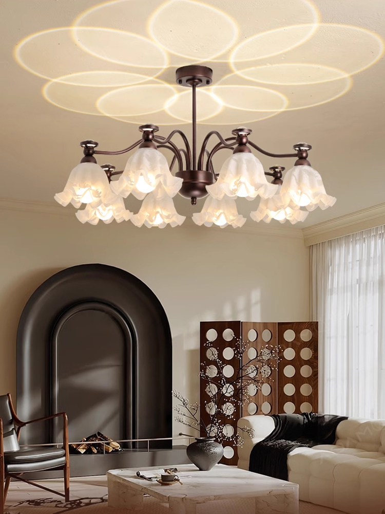 Medieval-Style Living Room Chandelier 2025 New Model, Elegant French-Style Main Light for the Hall, American Retro Bedroom Zhongshan Lighting Fixtures