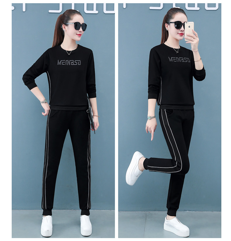 Лонгслив для отдыха, хлопковый весенний спортивный костюм, осенний комплект, коллекция 2021, оверсайз для девушки 
