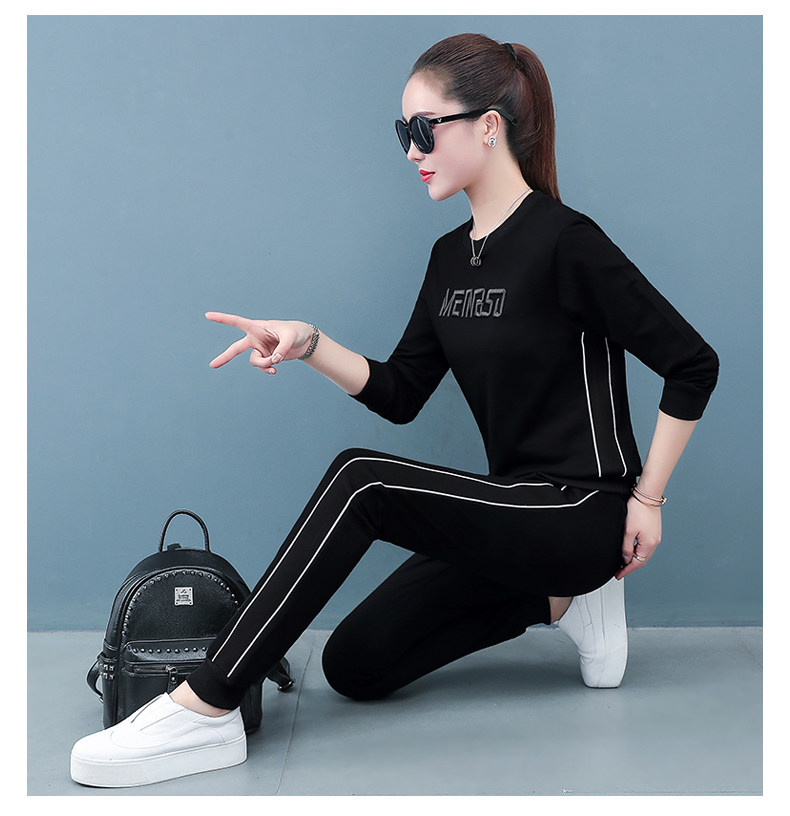 Лонгслив для отдыха, хлопковый весенний спортивный костюм, осенний комплект, коллекция 2021, оверсайз для девушки 