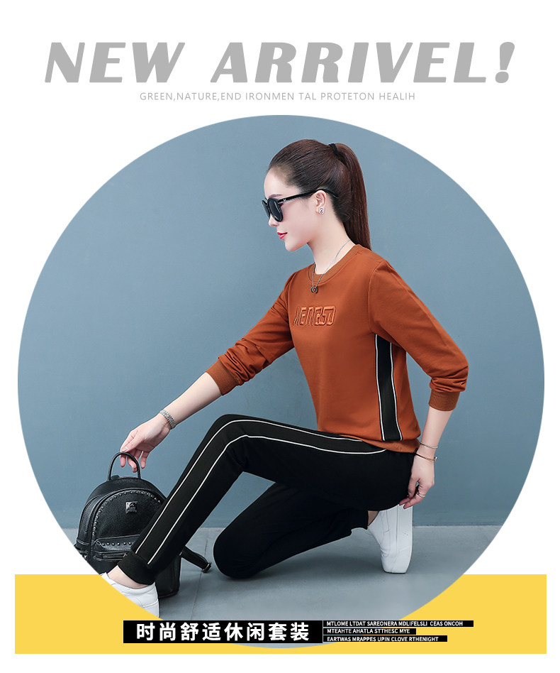 Лонгслив для отдыха, хлопковый весенний спортивный костюм, осенний комплект, коллекция 2021, оверсайз для девушки 