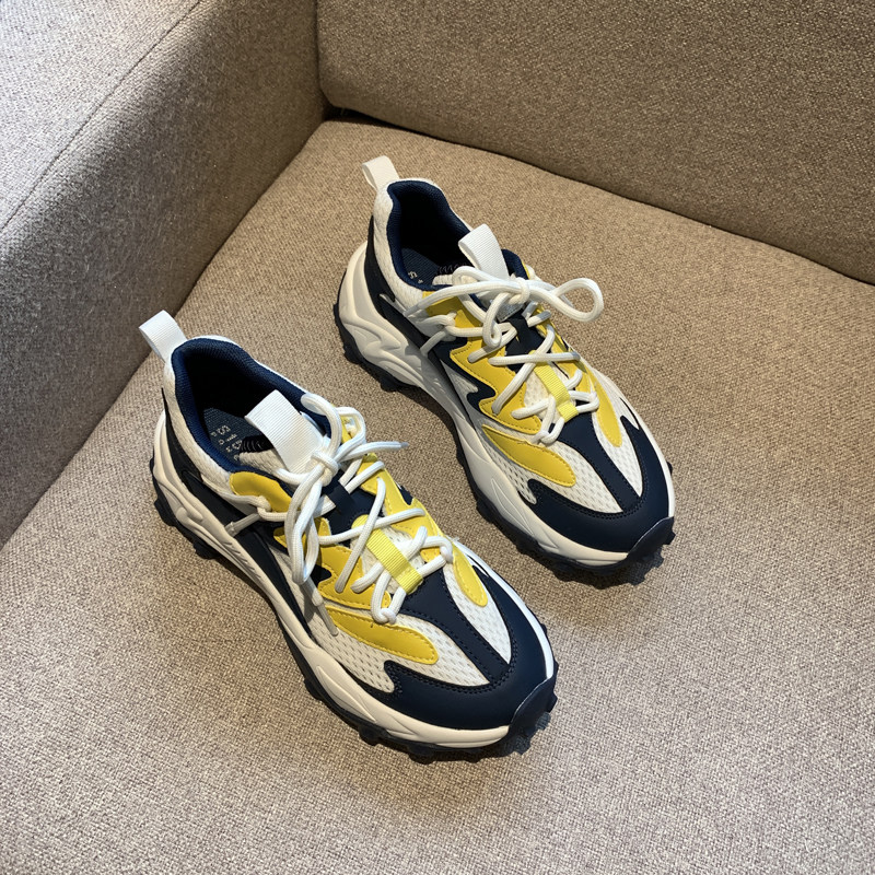 Givenivan Fashionable Daddy Shoes~Spring and summer casual leather mesh breathable thickness 4 5CM