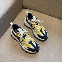 Givenivan Show gas trendy old daddy shoes ~ spring summer leisure fashion genuine leather mesh surface breathable thick bottom 4 5CM