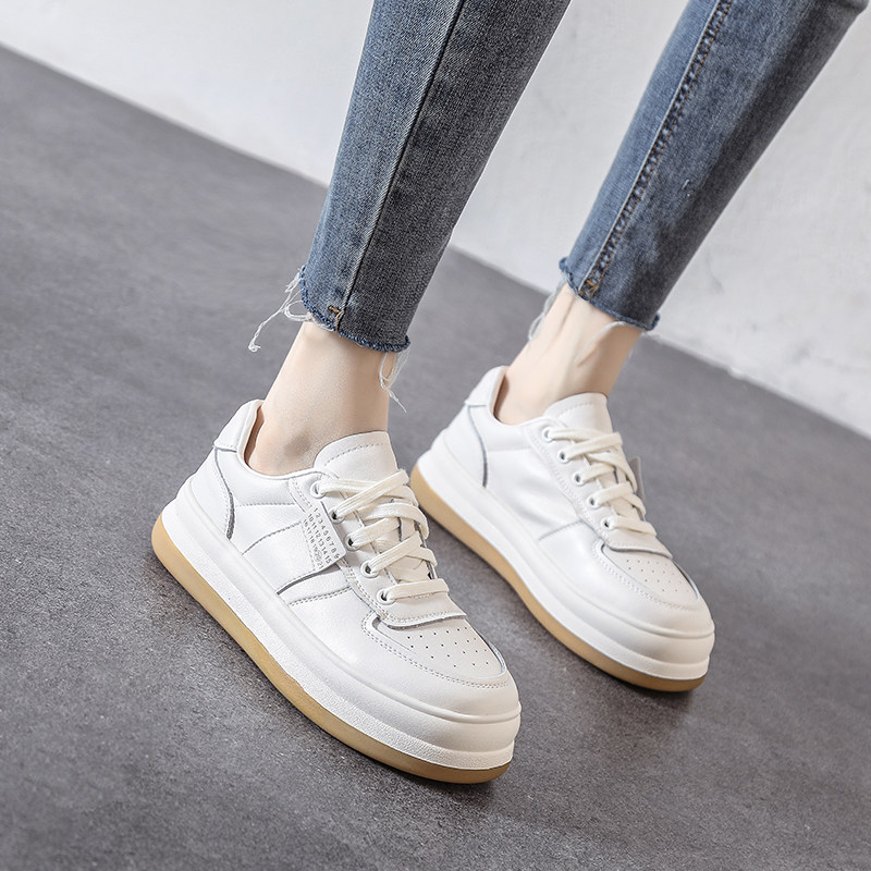 Givenivan can be worn in four seasons ~ thick-soled leather white shoes women's new bread shoes all-match sports casual women's shoes