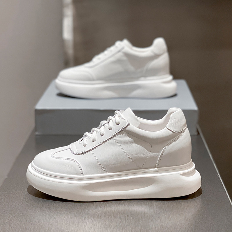 Givenivan appearance is the protagonist ~ breathable genuine leather Korean version heightening thick bottom small white shoes fashion 100 hitchhiking shoes