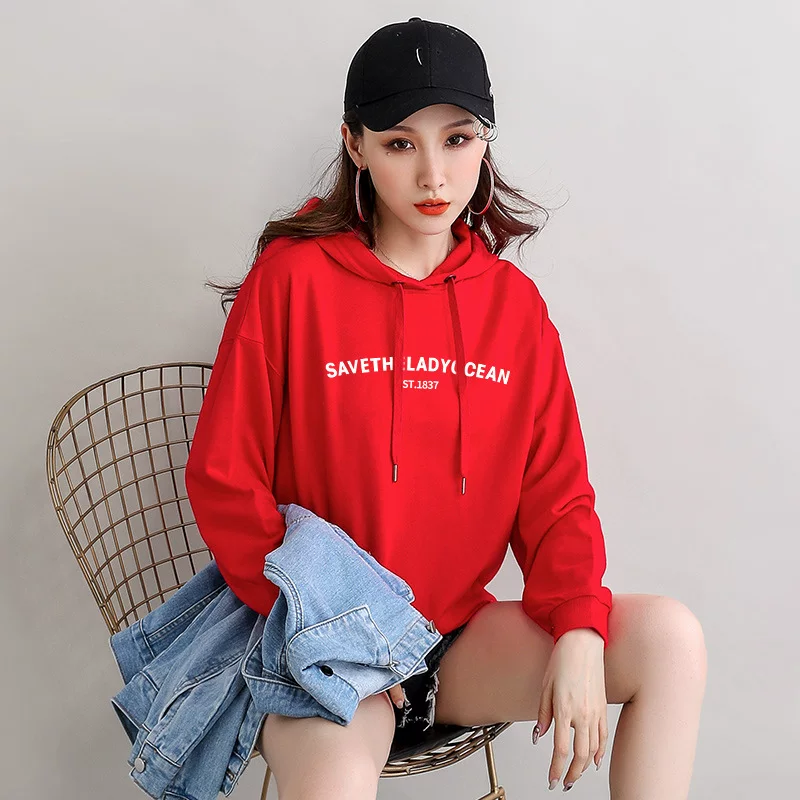 Брендовый весенний худи с капюшоном длинный Tide, корейский стиль, коллекция 2021 года, средней длины