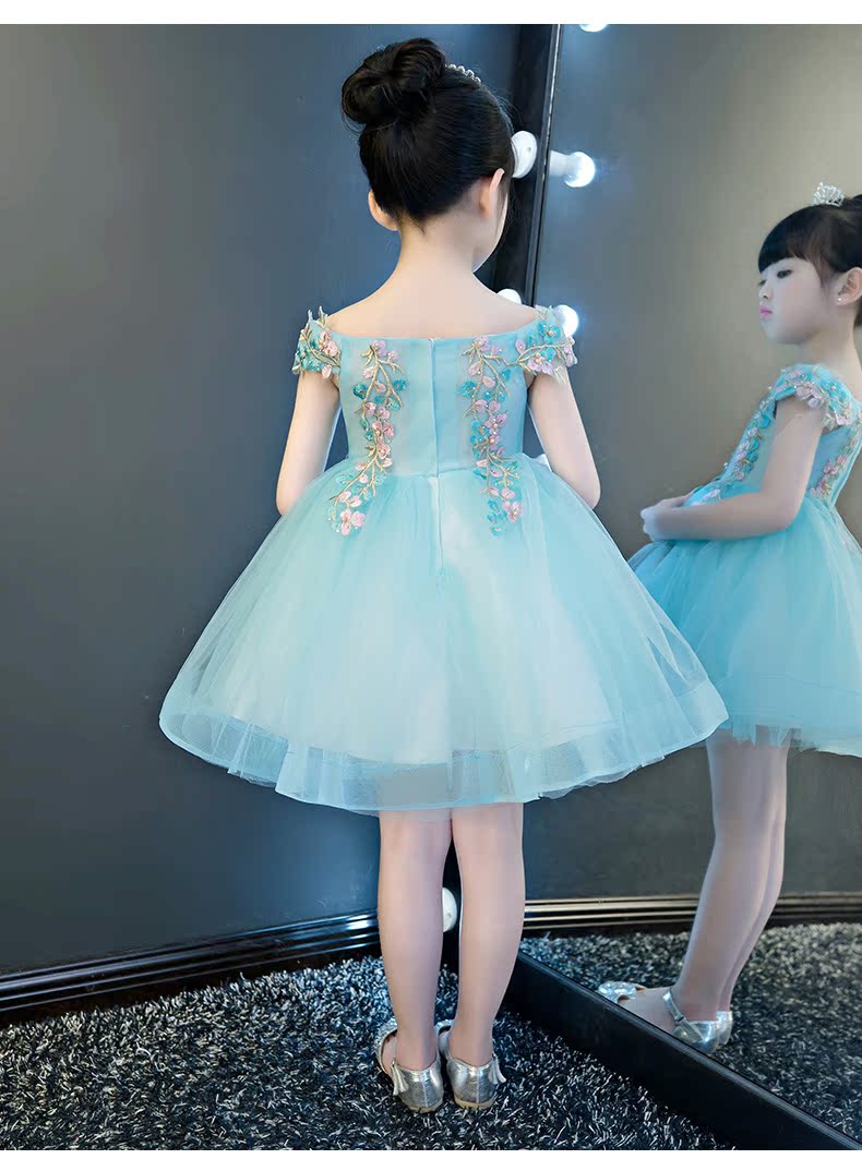 Váy một vai trẻ em váy công chúa cô gái lông bông trang phục cô gái catwalk nhỏ chủ trang phục buổi tối quần áo trẻ em