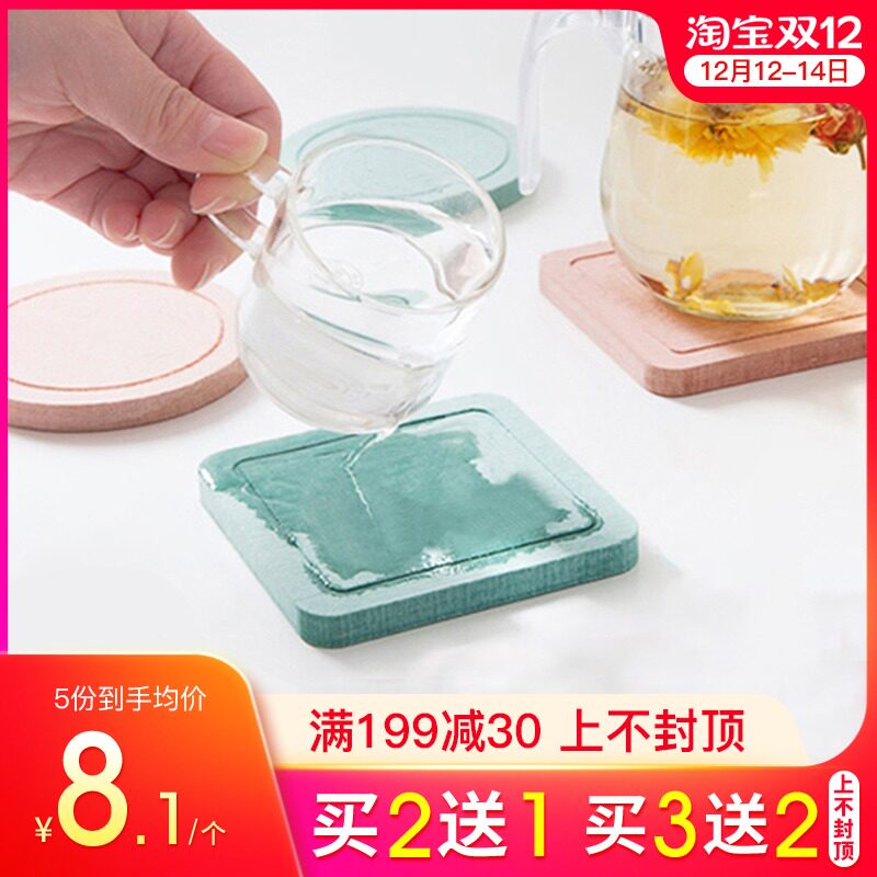Japanese diatomaceous earth absorbent coaster household anti-heat insulation pad coffee tea cup pad Iwazaki diatom mud moisture-proof quick-drying
