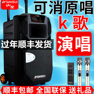 山水ss1户外拉杆大功率广场舞移动k歌室外唱歌大音响专业活动演出舞蹈便携式大音量声音大寸15寸蓝牙网红音箱
