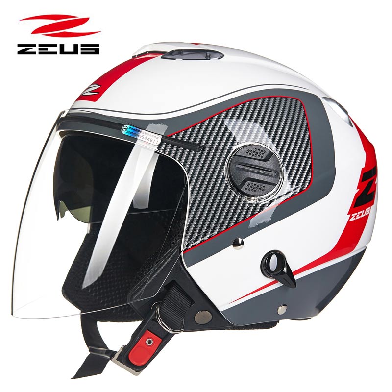 ZEUS Rilion Taiwan safety helmet Male electric car 3/4 Double mirror Summer Women Seasons Locomotive Half Armor