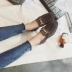 Giày mùa thu 2018 mới đơn giày nữ đậu Hà Lan Giày thấp học sinh thời trang Hàn Quốc dày với giày nhỏ giản dị hoang dã giày givenchy Giày cắt thấp