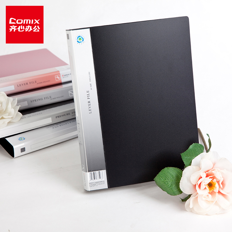 Qi Xin AR151AW spring hairpin folder strong clip A4 single clip double clip punch folder file folder PVC plastic thickened plate durable storage lightweight clip two-hole clip 20MM reinforced clip